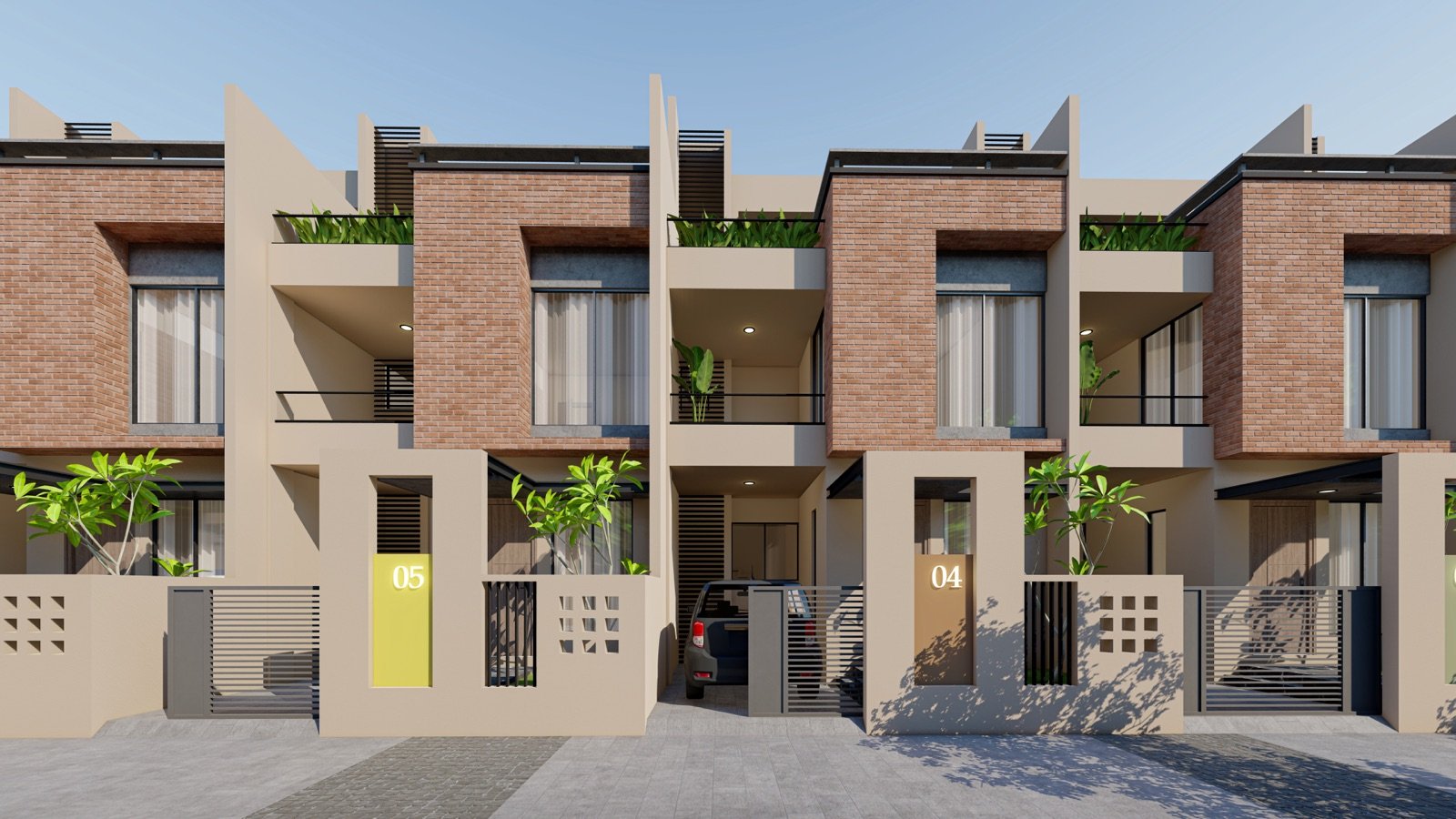 18 Aangan row house facade