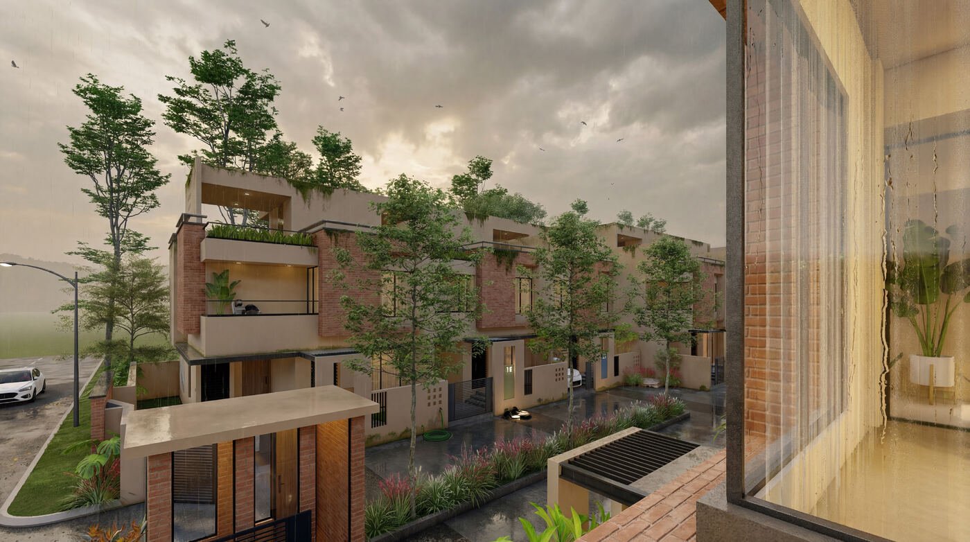 18 Aangan row houses street view